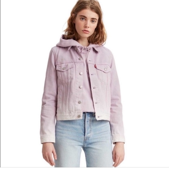 Levi's Original Trucker Pastel Lavender Dip Ombre Jean Jacket. Size S - Picture 1 of 12